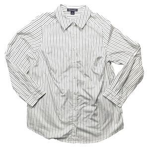Roman's Black White Longsleeved Striped Button Down Shirt Women's Size 14W